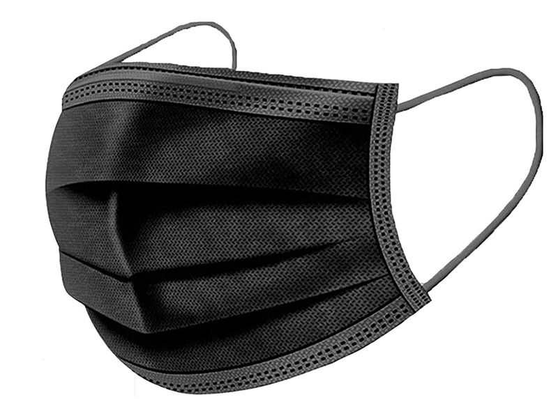 Black 3 Ply Disposable Face Mask PK 50